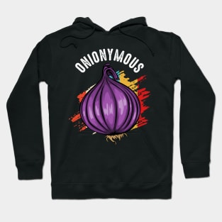 Onionymous Retro Style Onions Funny Onion Puns Hoodie